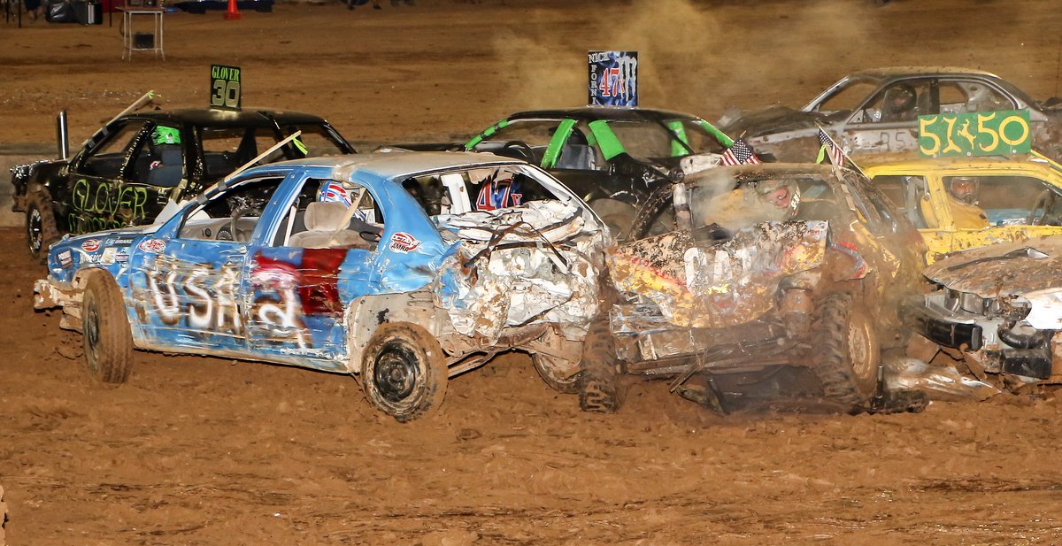 Compact size class derby cars crashing each other up