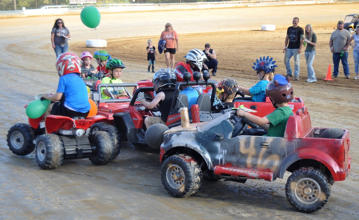 Kids Power Wheels derby cars crashing each other up