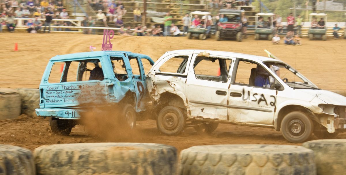 Mini size class derby cars crashing each other up